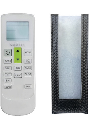 LipiWorld 225 Remote ( Remote with Cover ) Compatible For  Whirlpool Magicool AC Remote Controller(Grey)
