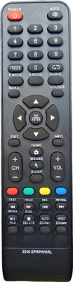 Ehop 2200-EPRWORL 220T-EPR0C0 Compatible remote control for LCD LED TV Worldtech, TAKAI Remote Controller(Black)