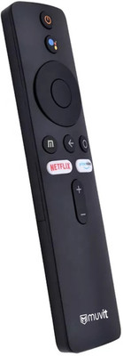 Muvit Bluetooth Voice Remote Compatible for Mi TV Remote Netflix Prime Video Hot Keys LCD LED Smart TV Remote Control Compatible for Smart TV MI Remote Controller Mi Remote Controller(Black)