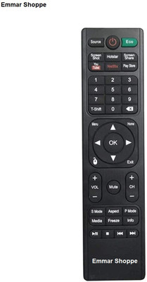 Emmar Shoppe Smart LED Remote Compatible with HOM, BPL, Mitsun, Akai, MEPL, Mitashi Intex & Truvison Remote Controller(Black)