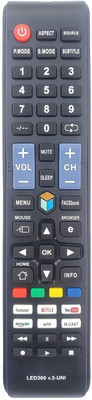BhalTech LED300 V.2-UNI LCD Smart TV Universal Remote Control with with Netflix Hotstar YouTube Function Compatible for Non Branded LED LCD Remote Controller(Black)