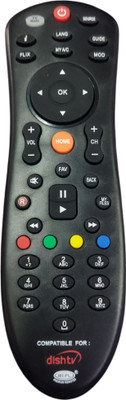 kotra DTH Remote Dish TV Sat Top Box HD, D2h HD Box, Videocon HD box Remote Controller(Black)