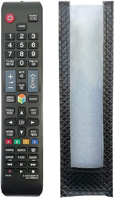 BhalTech UN146 PU Leather Case Cover Perfect Fitting Specially Designed Fully Protective (Only Remote Cover) Pls Check Your Remote Dimensions Compatible for Samsung TV Remote Controller(Black)