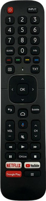 NixGlobal ERF2F60G 32A56E Remote Compatible with HISENSE SMART ANDROID LED LCD TV Remote Controller(Black)