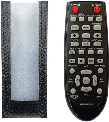 BhalTech AH59-02547B PU Leather Remote Case Cover Perfect Fitting Fully Protective Only Remote Cover Pls Check Your Remote Dimensions Compatible for Samsung Sound Bar Remote Controller(Black)