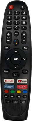 SHIELDGUARD Remote Control 654 with Netflix & YouTube functions Compatible for Sansui LED TV (No Voice function) Remote Controller(Black)