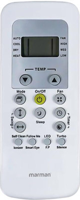 Marman Compatible With Carrier AC Remote Control RG56/BGEF-CA Model 148/148A Suitable for Split & Window 1 | 1.5 | 2 Ton AC- Match Remote Key by Key with Existing Carrier Air Conditioner Remote Controller(White)