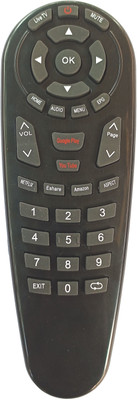 LipiWorld Led LCD Smart TV HDTV Remote Control YouTube Google Play Function Compatible For Intex Tv Remote Controller(Black)