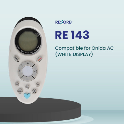 RESORB RE 143 Remote Control for Ac Compatible with Display Compatible for Onida AC (WHITE DISPLAY) Remote Controller(White)