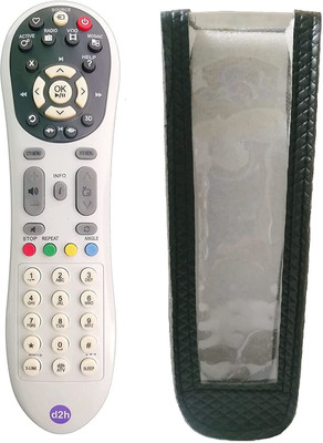 BhalTech Set-Top Box PU Leather Case Cover Perfect Fitting Specially Designed Protective (Only Remote Cover) Pls Check Your Remote Dimensions Compatible sansui in-Built Remote Controller(White)