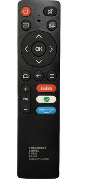 LipiWorld Led Smart TV Universal Remote [Non-Voice] For  Reconnect Aiwa Impex Onix Tv Remote Controller(Black)