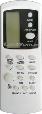 LipiWorld 210B AC Remote Control Compatible for  Whirlpool 6th Sense AC Remote Controller(Grey/White)