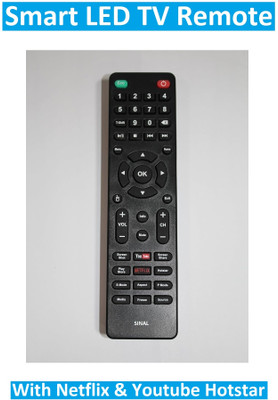 SINAL Pack of 1  Smart LED TV Remote Control Compatible (RMT69) BPL Remote Controller(Black)