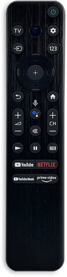7SEVEN Compatible for Sony Tv Remote Original for OLED QLED FHD 4K UHD Smart Android TV RMF-TX800P with Google Assistant and Voice Command Feature - Pairing Must - Sony Tv Remote Controller(Black)