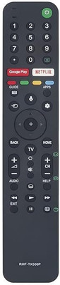 Tech Vibes Sony Tv Remote RMF-TX500P Remote Compatible with Sony Bravia Tv RMF-TX500p/RMF-TX500E Model Without Voice Sony Tv Remote Controller(Black)