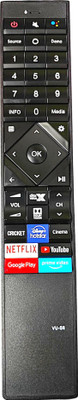 Ehop ERF6D62V Compatible remote conrol for smart TV 85QPX remote VU Remote Controller(Black)