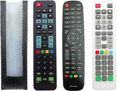 BhalTech PU Leather Case Cover Perfect Fitting Specially Designed Protective Haier Remot Only Remote Cover Pls Check Your Dimensions Compatible SANSUI VIDEOCON Haier TV Remote Controller(Black)
