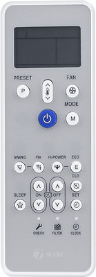 7SEVEN Compatible with Carrier AC Remote Model 212 Suitable for 1 | 1.5 | 2 Ton Window and Split AC - Match Remote Key by Key with Existing Carrier Air Conditioner Remote Controller(White)