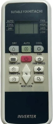RISHI ENTERPRISES THIS REMOTE IS COMPATIBLE FOR  INVERTOR AC REMOTE HITACHI Remote Controller(White, Black)