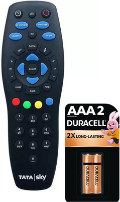 Tata Sky HD Suitable Remote With Duracell AAA Battries Tata Sky HD Remote Controller(Black)