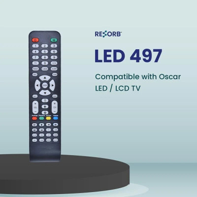 RESORB LED 497 Compatible Remote Control for Oscar Led Lcd Tv Compatible with Oscar LED / LCD TV Remote Controller(Black)