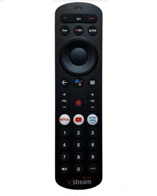 Sugnesh Airtel Xstream DTH Set top box Remote Controller ( No Voice Command), ( Unbreakable ABC Plastic Quality) Remote Controller(Black)