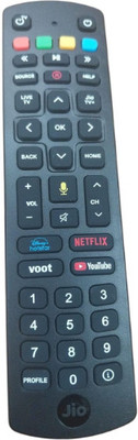 Tke  Bluetooth Voice(AVA) Jio Original Remote Controller(Black)