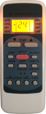 LipiWorld 12 AC Remote Control With Display Light Backlight Compatible For  Onida AC Remote Controller(Grey)