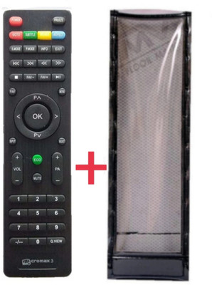 Paril (Remote+Cover) Tv Remote compatible for Micromax Smart led/lcd Tv (TvR-54 RC) With PU Leather Protective Cover(NO Voice Command)(Same remote Only will work) Remote Controller(Black)