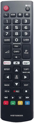 hybite Remote Compatible with Smart LED OLED LCD UHD Plasma Android TV AKB75095303 Lg Led Remote Controller(Black)