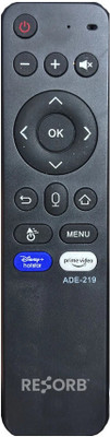 RESORB LED 555 NON VOICE Remote Control Compatible for Amstrad, Hyundai, Micromax & Akai Smart TV Remote Controller(Black)