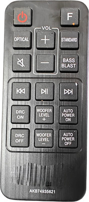 Ehop compatible remote control for  Sound bar AKB74935621 SJ2 LG Remote Controller(Black)
