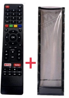 Paril (Remote+Cover) Tv Remote compatible for Sansui Smart led/lcd Tv TvR-73 RC With PU Leather Protective Cover(No Voice Command)(Same remote Only will work) Remote Controller(Black)