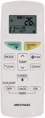 miracles in hand MIH132A AC REMOTE COMPATIBLE FOR MODEL NO:ARC470A22 DAIKIN AC Remote Controller(White)