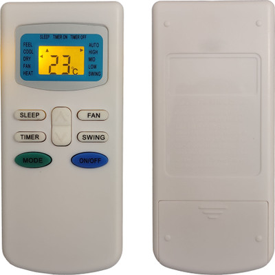 LipiWorld 17 AC Remote Control With Display Light Backlight Compatible For  Croma AC Remote Controller(Grey)
