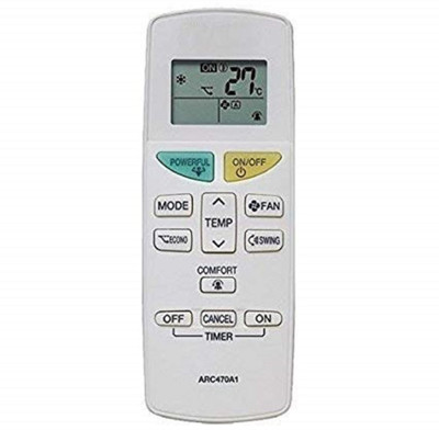 OKDEAL 1 Year Warranty AC-132B AC Remote Compatible for DAIKIN AC Remote Controller(White)
