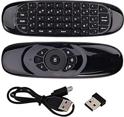 VOOCME 3.0 Mini Air Mouse C120 2.4G Wireless Remote Combo Built-in 6 Axis for PC, Tv Box Laptop +, Universal Remote Controller(Black)