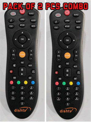 SKYNEU Dish Tv DTH (Pack of 2 - Combo Offer) DISHTV DTH Remote Controller(Black)