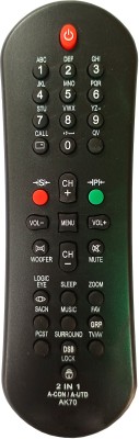 LipiWorld AK70 A-CON A-UTD 2in1 TV Remote Control Compatible For  Akai TV Remote Controller(Black)