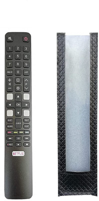 BhalTech 32F2A 40F2A PU Leather Case Cover Perfect Fitting Specially Designed Protective (Only Remote Cover) Pls Check Your Remote Dimensions Compatible for TCL TV Remote Controller(Black)
