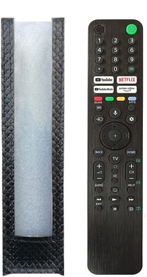 BhalTech RMF-TX520P PU Leather Remote Case Cover Perfect Fitting Fully Protective (Only Remote Cover) Pls Check Your Remote Dimensions Compatible for Sony Bravia Remote Controller(Black)