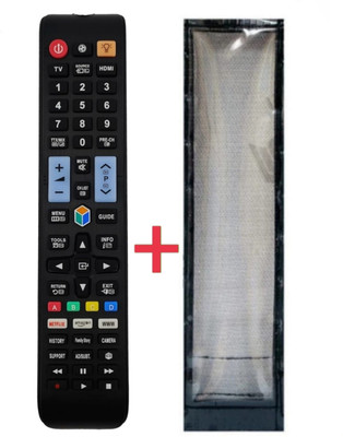 Paril (Remote+Cover) china assemble/Samsung Smart led/lcd Tv TvR-11 RC With PU Leather Protective Cover(Same remote Only will work) Remote Controller(Black)