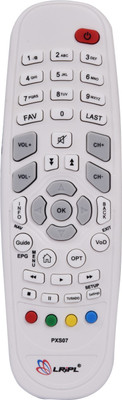 LRIPL PXS07 GTPL HD Set Top Box Remote Control Compatible for GTPL HD Set Top Box GTPL, Hathway, DEN, HD Set Top Box Remote Controller(White)