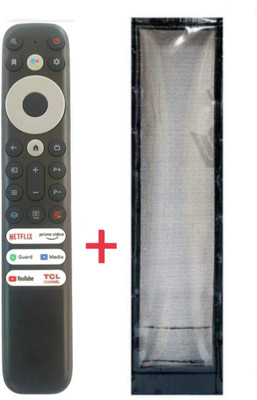 Ethex With PU Leather Protective Cover(No Voice Command)(Same remote Only will work) (Remote+Cover) Tv Remote compatible for TCL Smart led/lcd Tv Remote Remote Controller(Black)