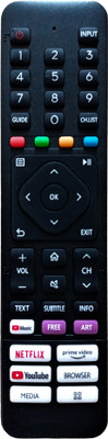 ERNIL Remote Control for led Smart tv Compatible with VU Smart Led 32UA TV Non Voice (Please Match The Image with Your Old Remote) Remote Controller(Black)
