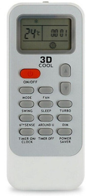 Ethex ® Re-129 Ac Remote compatible for Whirlpool Ac (3D Auto) (Match all functions with your Remote before placing order) ( check all images) Remote Controller(White)