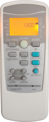 LipiWorld 25 (3D Auto) AC Remote With Display Light Backlight Compatible For  Mitsubishi AC Remote Controller(Grey)
