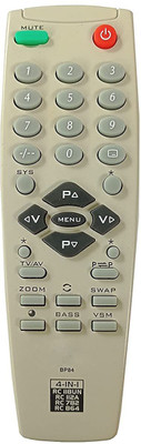 BhalTech BP84 4IN1 RC118UN RC112A RC782 RC864 CRT TV Universal Compatible for  BPL Tv Remote Controller(Gray)