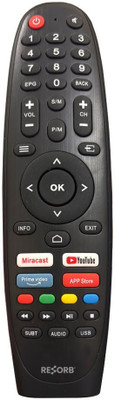 RESORB LED 757B Compatible for Chinese non branded assembled Smart LED LCD TV Remote Controller(Black)