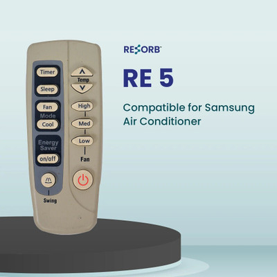 RESORB RE 5 AC Remote compatible with Window Air Conditioner Compatible for Samsung Air Conditioner Remote Controller(White)